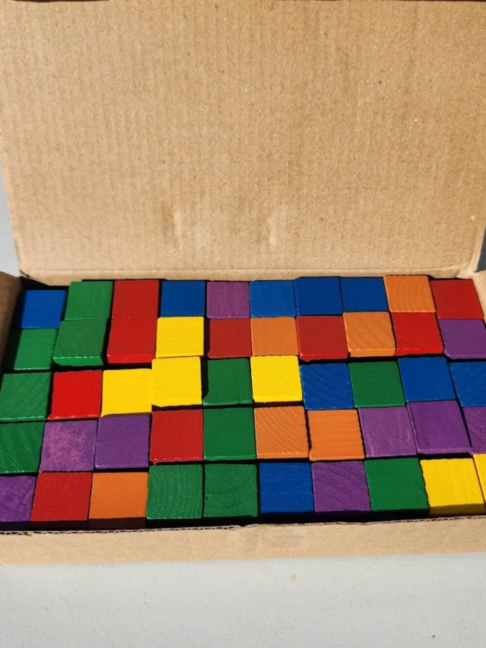 NEW Learning Resources Wooden Color Cubes 2 cm 100 Blocks 5 colors Math Manipula
